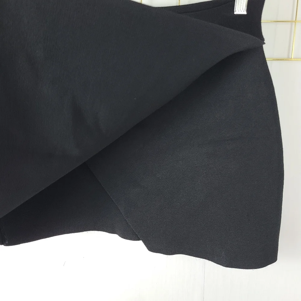 A.L.C. Pike Black Faux Wrap Stretchy Mini Skirt